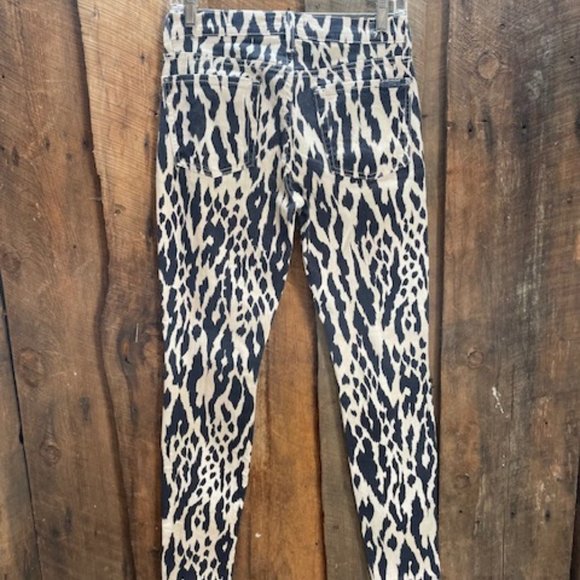 7 For All Mankind THE SKINNY Woman Jeans SZ 27 in IKAT LEOPARD PRINT - Picture 4 of 11